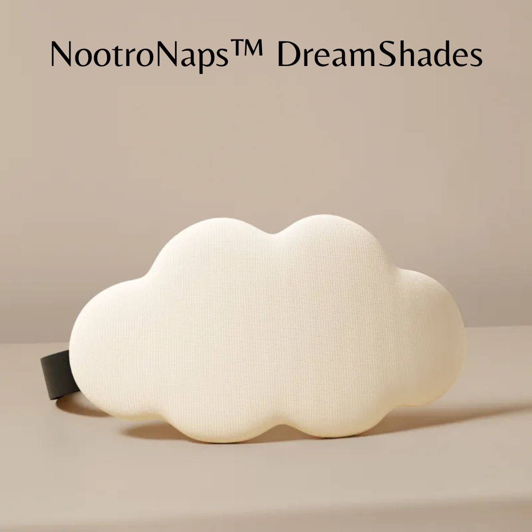 NootroNaps™ DreamShades Champagne Yellow Eye Mask – Comfortable, light-blocking design for restful nights.