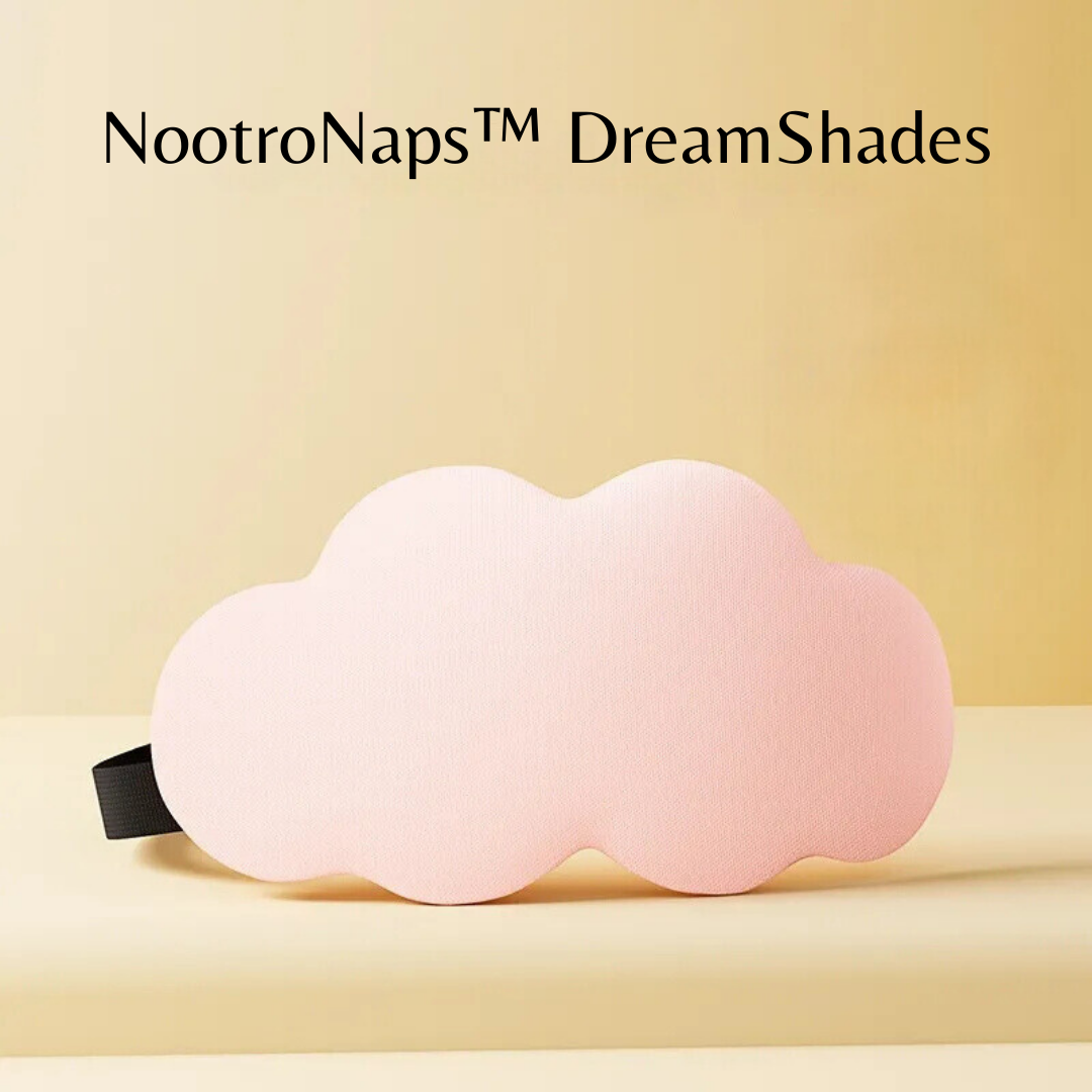 NootroNaps™ DreamShades Black Cloud Eye Mask – Light-blocking and cooling for deep sleep.