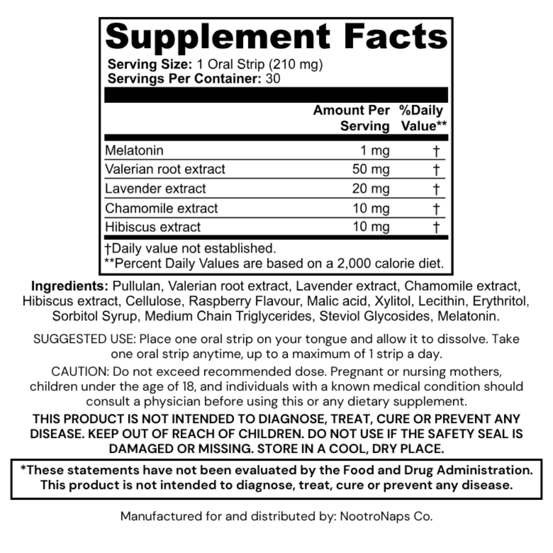 Key ingredients in NootroNaps Co.™ Slumber Tabs: Valerian, Lavender, Melatonin